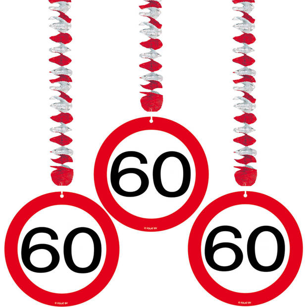 60 jaar verjaardag versiering set extra stopbord - Feestpakketten