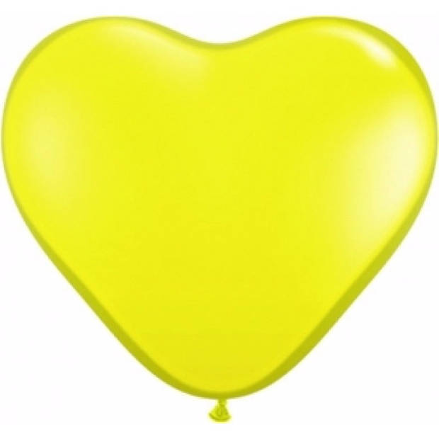 15x Hart ballonnen geel - Ballonnen