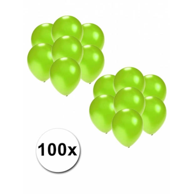 100x Mini ballonnen groen metallic - Ballonnen