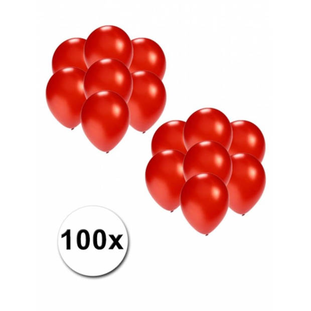 100x Mini ballonnen rood metallic - Ballonnen