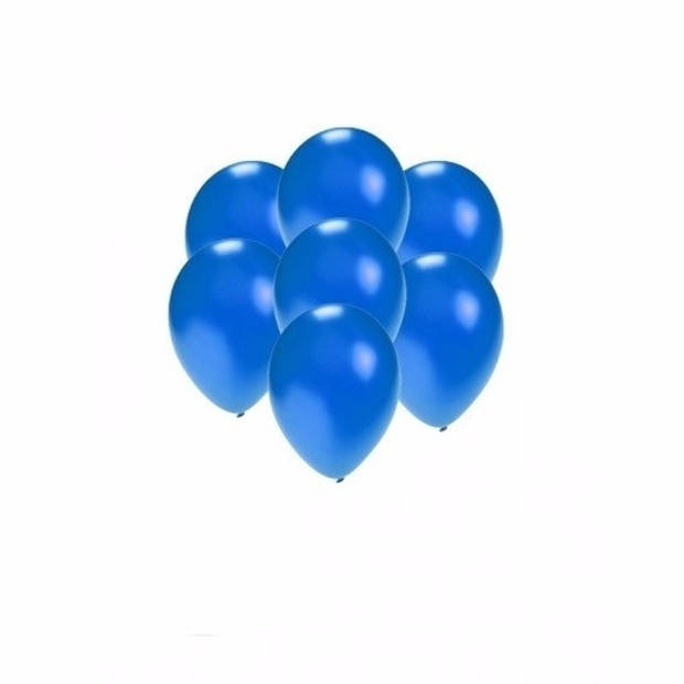 100x Mini ballonnen blauw metallic - Ballonnen