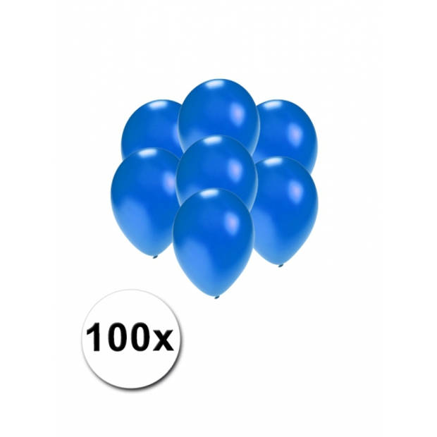 100x Mini ballonnen blauw metallic - Ballonnen
