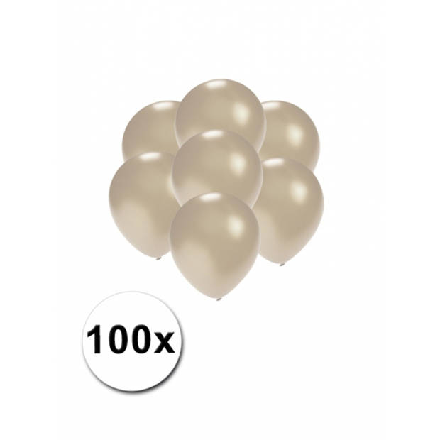 100x Mini ballonnen zilver metallic - Ballonnen