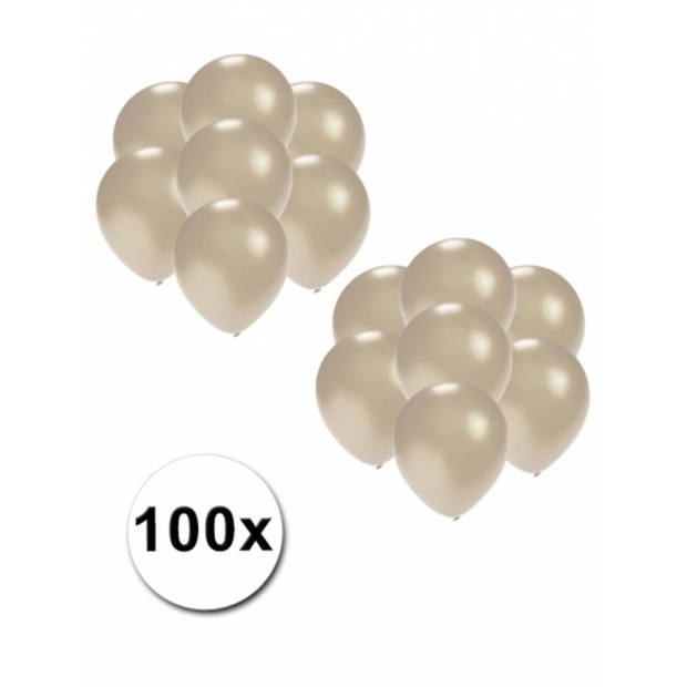 100x Mini ballonnen zilver metallic - Ballonnen