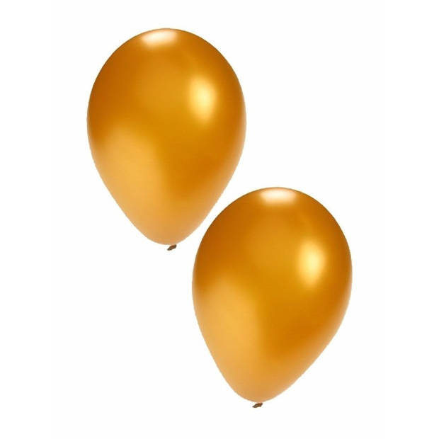 10x stuks Gouden party ballonnen 27 cm - Ballonnen