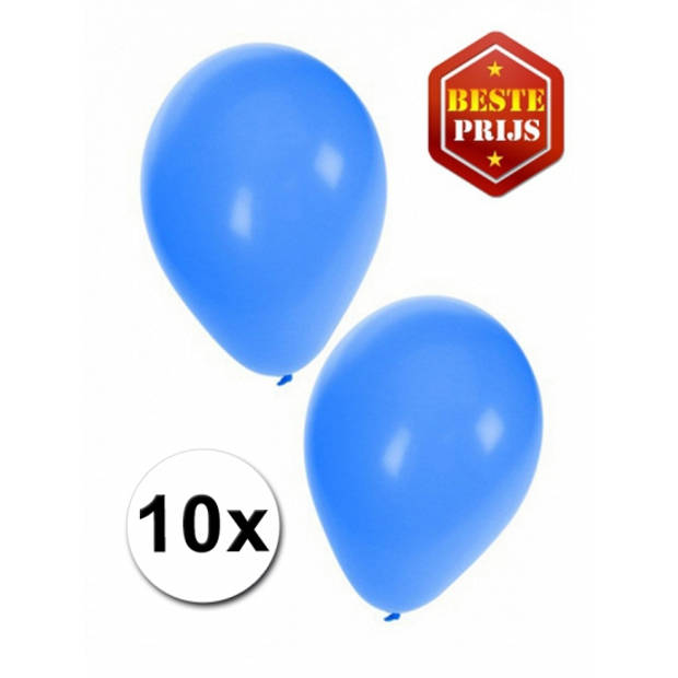 10x stuks Blauwe party/feest ballonnen 27 cm - Ballonnen