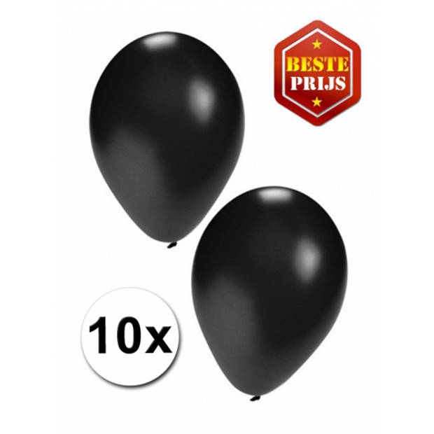 Zwarte ballonnen 10 stuks 27 cm - Ballonnen
