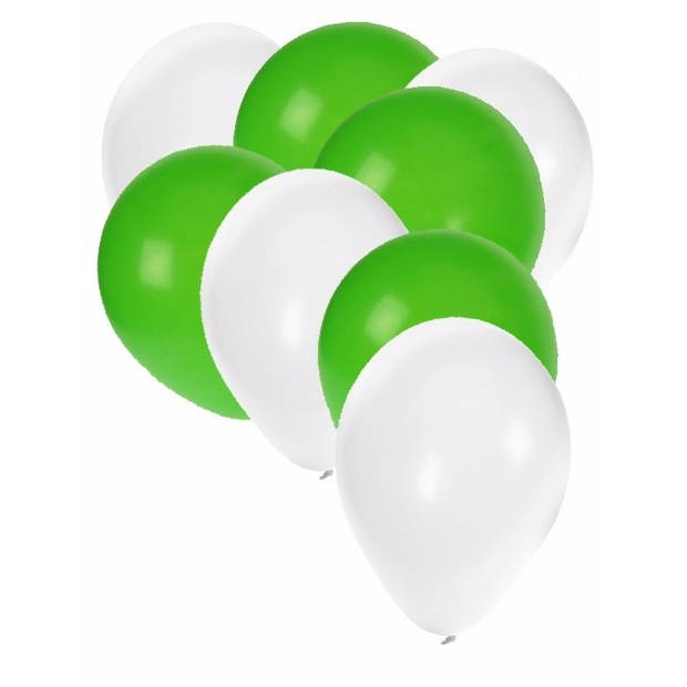Witte en groene ballonnen 30 stuks - Ballonnen