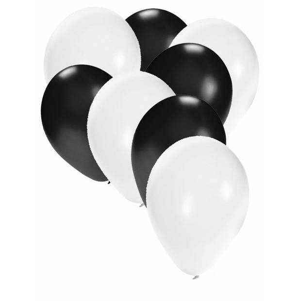 Witte en zwarte ballonnen 30 stuks - Ballonnen