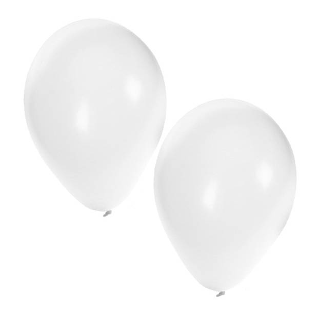 Witte en zilvere ballonnen 30 stuks - Ballonnen