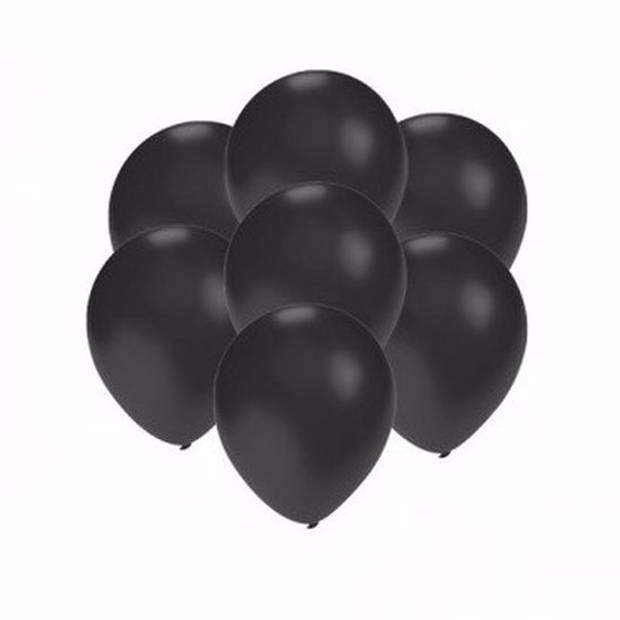 25x Voordelige metallic zwarte ballonnen klein 13 cm - Ballonnen