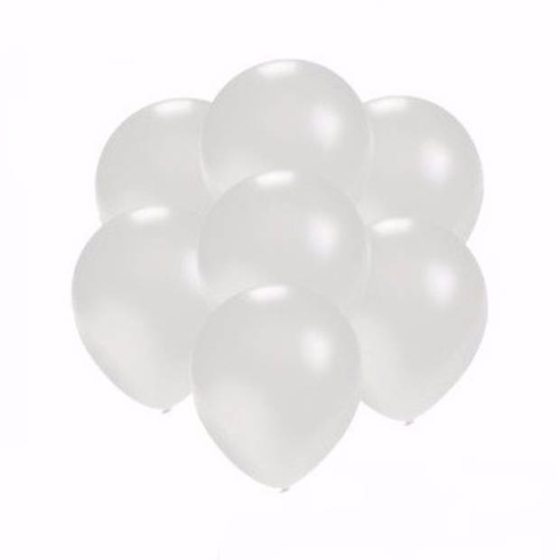 25x Voordelige metallic witte ballonnen klein - Ballonnen