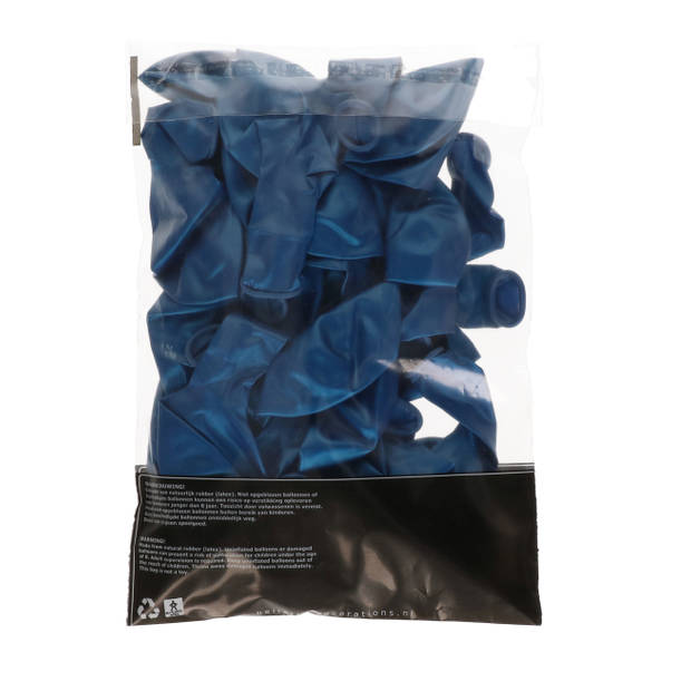 15x Voordelige metallic blauwe ballonnen - Ballonnen
