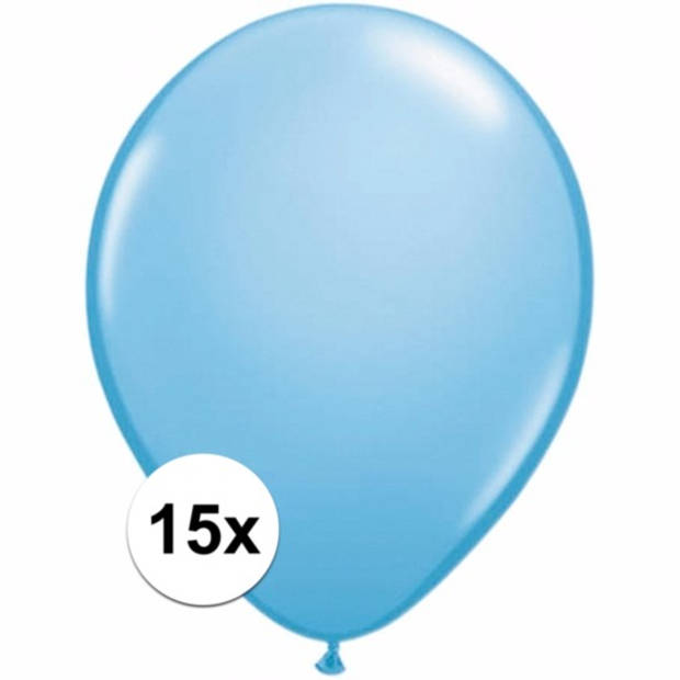 15x Voordelige lichtblauwe ballonnen - Ballonnen