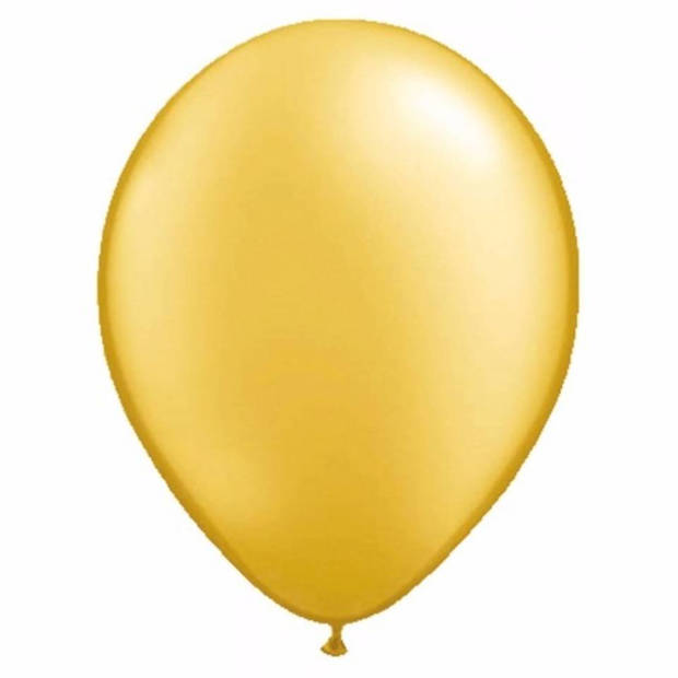 15x stuks Metallic gouden party ballonnen - Ballonnen