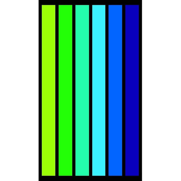 Strandlaken/badlaken blauw/groen strepen Happy Men 100 x 175 cm - Strandlakens