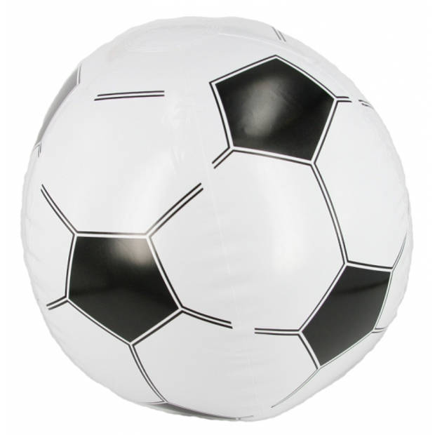 Set van 2x stuks opblaasbare voetbal print strandbal 30 cm - Strandballen