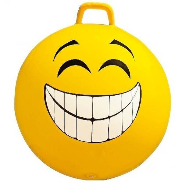 Skippybal smiley voor kinderen 65 cm geel - Skippyballen