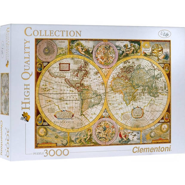 Clementoni legpuzzel High Quality Collection - oude kaart 3000 stukjes