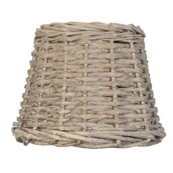 Clayre & eef lampenkap ø 20x15 cm/e27 - grijs - rotan