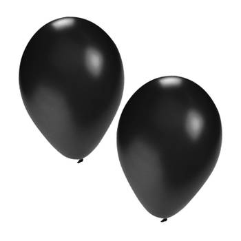 25x stuks zwarte party ballonnen van 27 cm - Ballonnen
