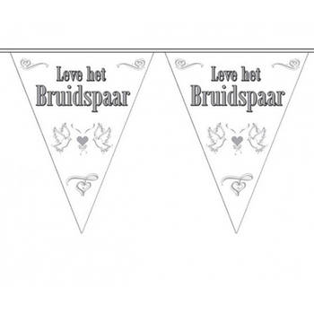 3x Leve het bruidspaar bruiloft versiering vlaggenlijn - Vlaggenlijnen