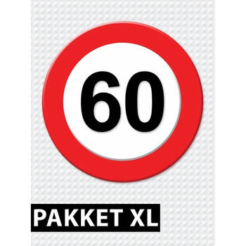 Verkeersbord 60 jaar versiering pakket XL - Feestpakketten