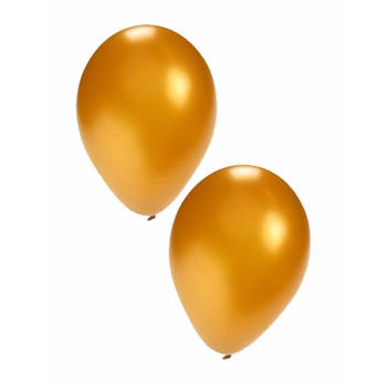 10x stuks Gouden party ballonnen 27 cm - Ballonnen