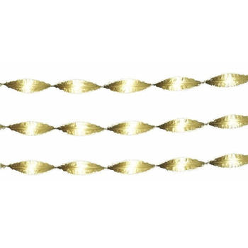 1x Gouden crepepapier slingers 6 meter - Feestslingers