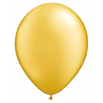 50x ballonnen metallic goud bruiloft/huwelijk - Ballonnen