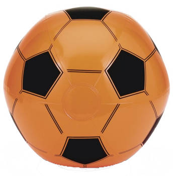 Opblaasbare oranje voetbal strandbal 30 cm dia - Strandballen