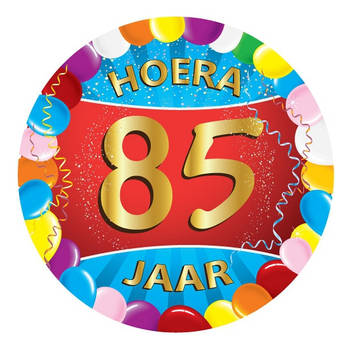 50x Vrolijk gekleurde viltjes 85 jaar - Bierfiltjes