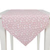 Clayre & eef tafelloper 50x160 - wit, roze - katoen, 100% katoen