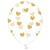 Transparante ballonnen met hartjes goud 6 stuks - Ballonnen