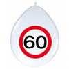 8x stuks Ballonnen stopbord 60 jaar - Ballonnen