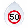 8x stuks Ballonnen stopbord 50 jaar - Ballonnen