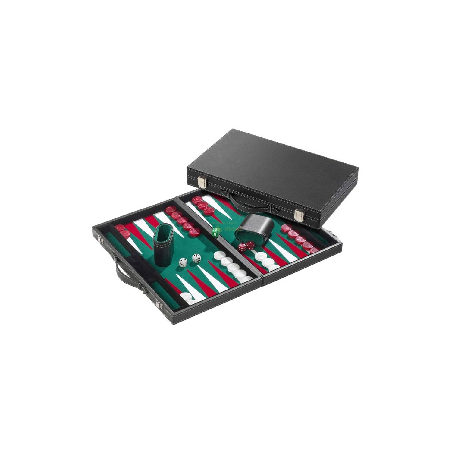 Backgammon Koffer Blauw Vilt 38,5 x 24 cm