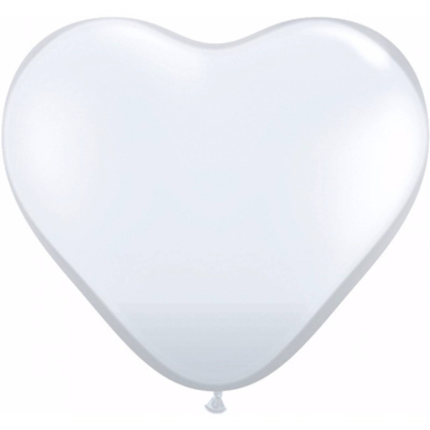 Hartjes Ballonnen Wit 30x Stuks Bruiloft-huwelijk Feestartikelen-versiering