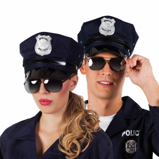 Politie zonnebril zwart - Verkleedbrillen