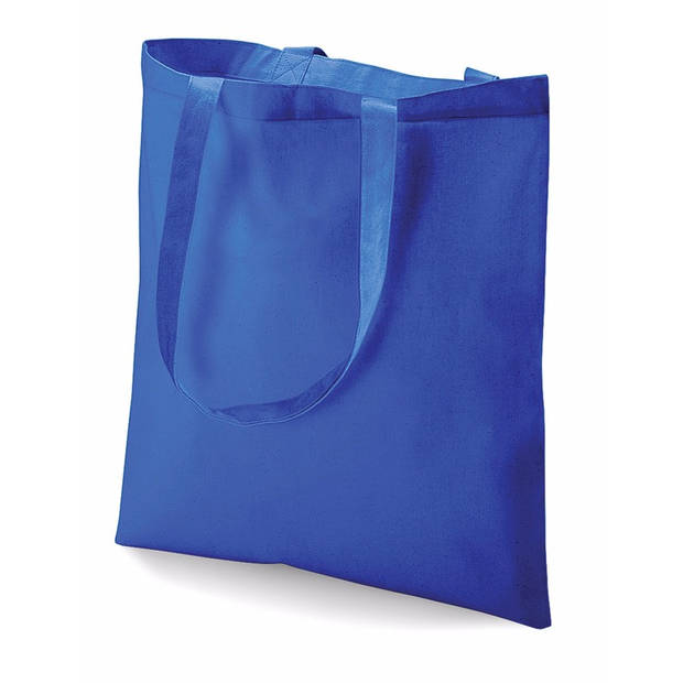 Katoenen boodschappentasje kobaltblauw 10 liter - Shoppers