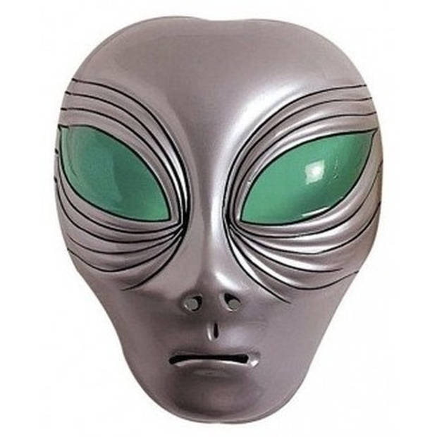 Alien gezichtsmasker zilver voor volwassenen - Verkleedmaskers
