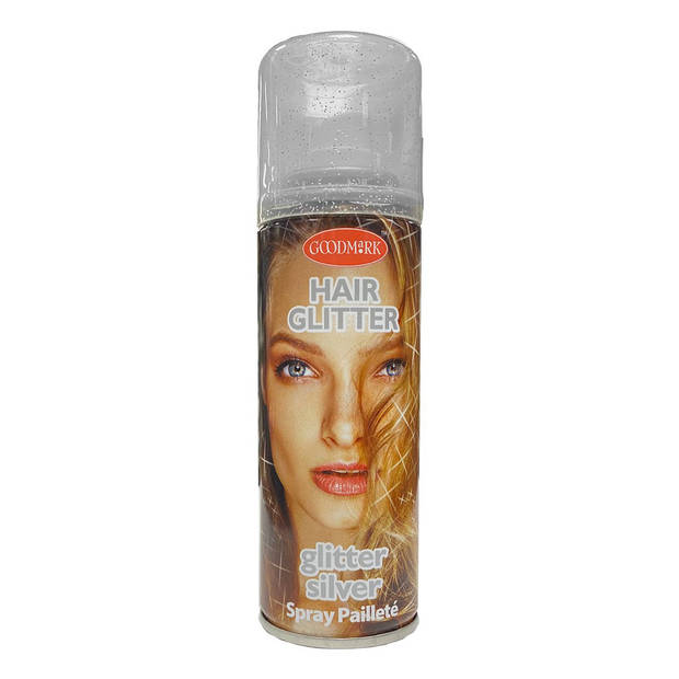 Haarspray of haarverf - kleur zilver - verkleed accessoires - 125 ml - Verkleedhaarkleuring