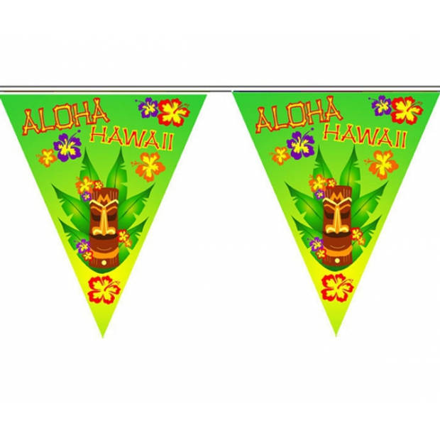 2x stuks vlaggenlijn Hawaii thema party van 5 meter - Vlaggenlijnen