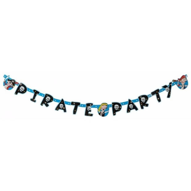 Piraten thema Kinderfeestje - feestslinger - papier - 144 x 11 cm - letterslinger - Feestslingers