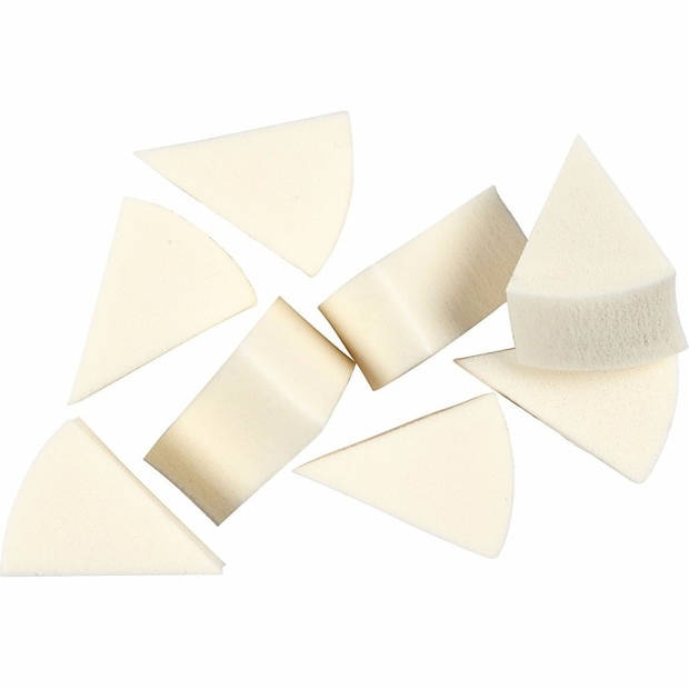 Driehoekige witte verf/make-up sponsjes 8x stuks - Schminksponzen