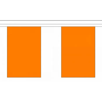 Luxe oranje koningsdag/ek/wk supporters vlaggenlijn 9 meter van stof - Vlaggenlijnen