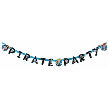 Piraten thema Kinderfeestje - feestslinger - papier - 144 x 11 cm - letterslinger - Feestslingers