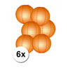 6 oranje lampionnen van papier 25 cm - Feestlampionnen