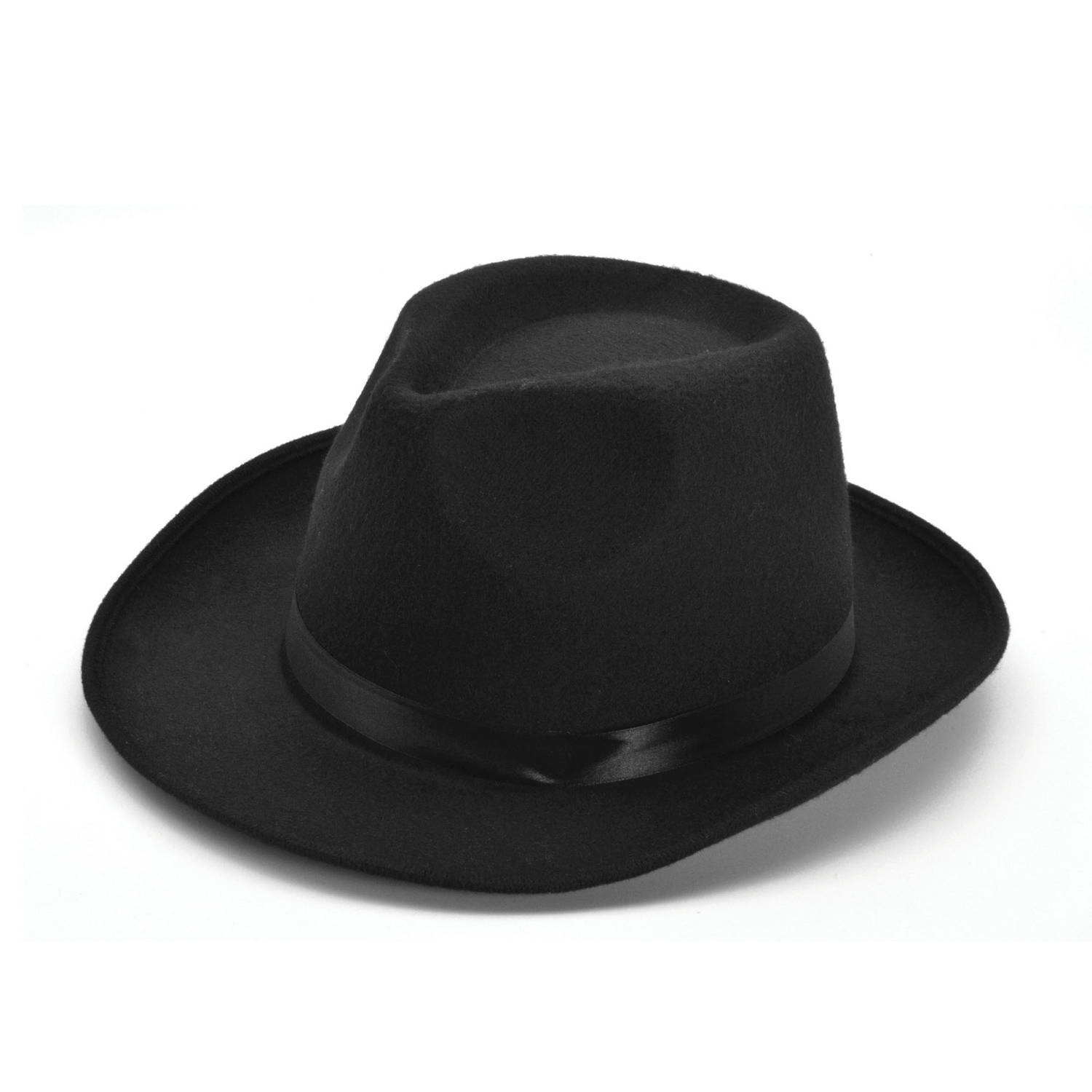 Zwarte fedora hoed
