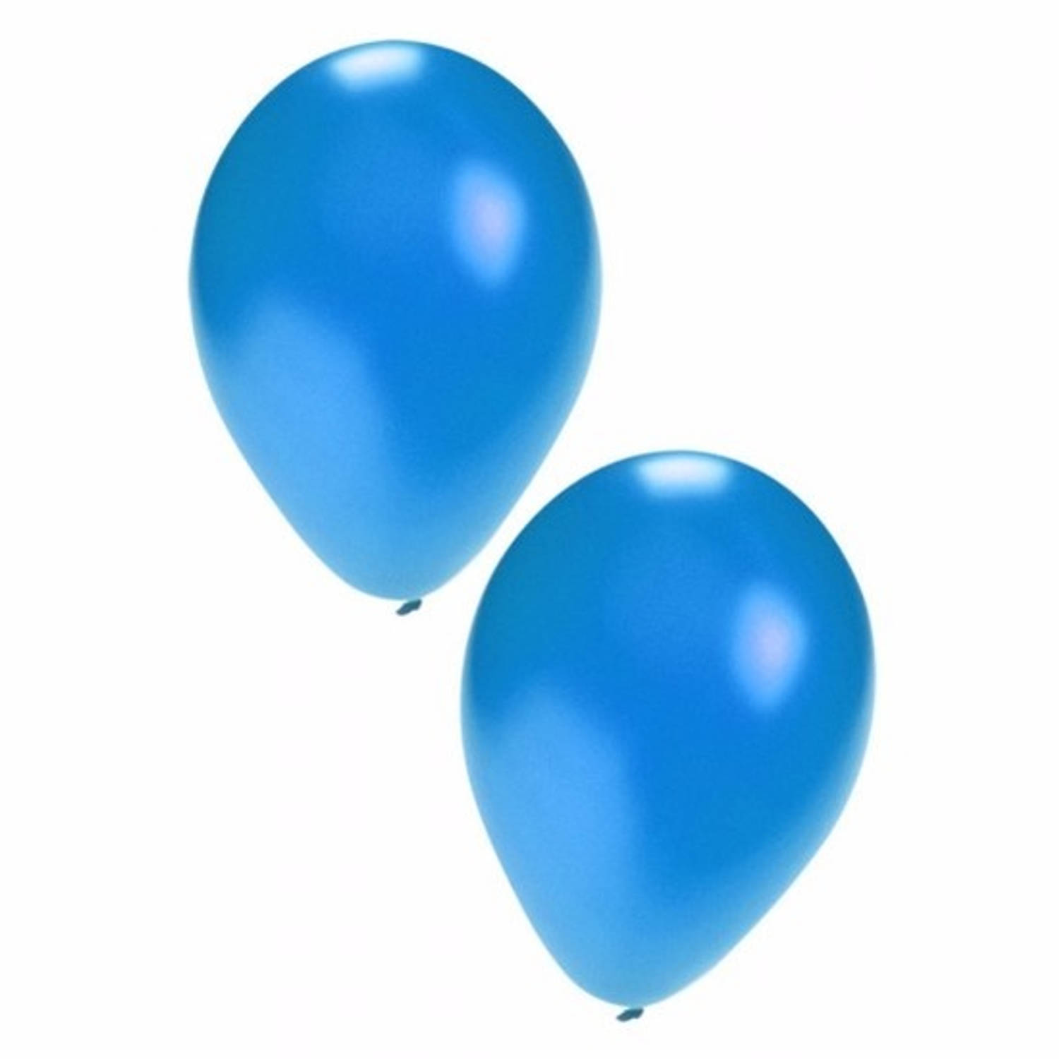 10 stuks metallic blauwe ballonnen 36 cm - Ballonnen